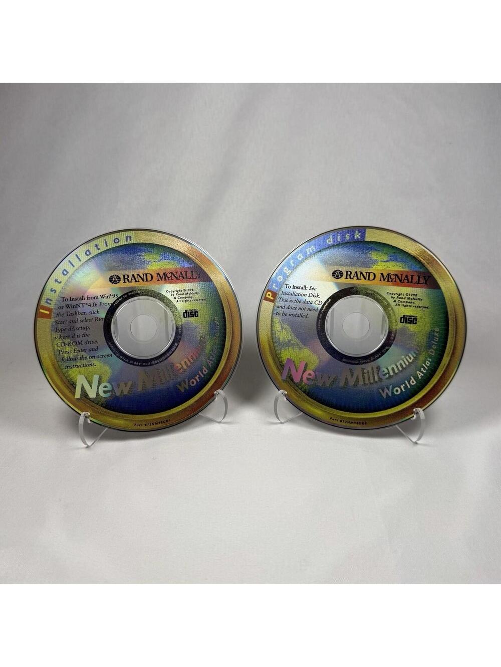 Vintage Rand McNally New Millennium World Atlas Deluxe CD-ROM Windows 2 Discs